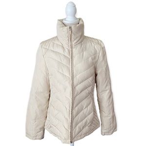 Kenneth Cole Reaction Down Feather Puffer Jacket Cream Size M
